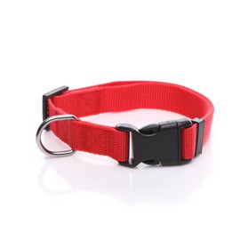 Adjustable Nylon Dog Collar, pet Collar 1 Inch 3/4 Inch 5/8 Inch Wide, for Large Medium Small Dogs（3/4 Inch, Red）
