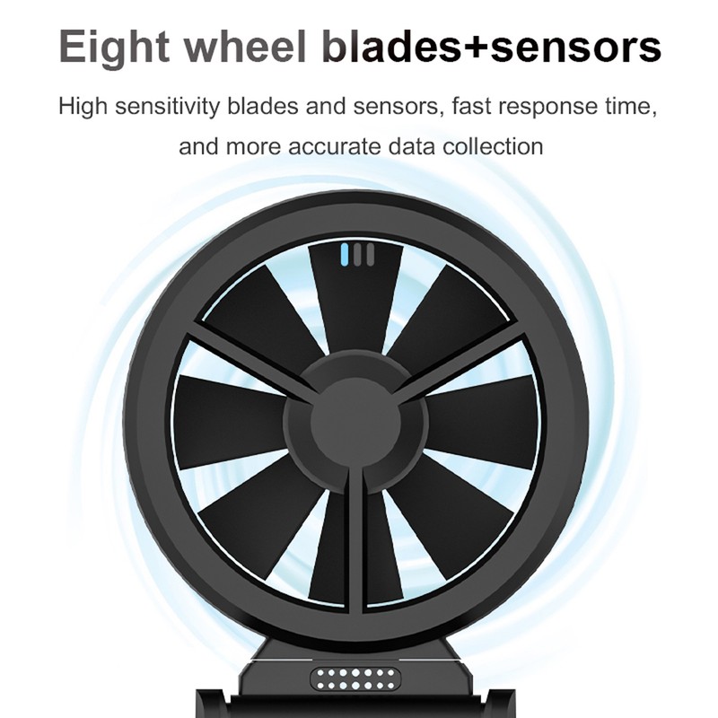 Handheld High Accuracy Anemometer Double Bearing 8-blade Fan Digital Anemometer