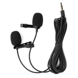 ASHATA Lavalier Microphone Omnidirectional Lapel Mic, Portable Professional Microphone with Clamp System for Interview/Video Conference/Voice Dictating/Karaoke etc