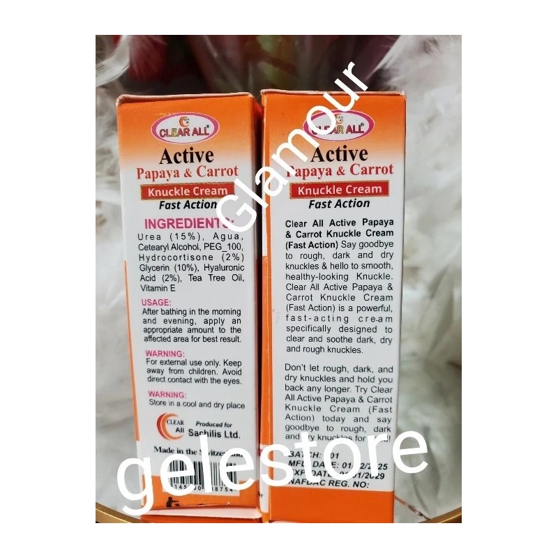 Clear all 2pcs. Clear ALL knuckles, Elbows, knees, Feet Oil