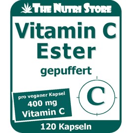Vitamin C Ester Buffered 400 mg per Vegan Capsules Pack of 120 for a Stomach-Friendly Supply with Vitamin C