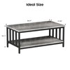 Homeiju Coffee Table for Living Room with Slatted Sides Frame,