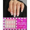 SUPNAIL 16 Sizes Coffin Press on Nails French Tip Chrome