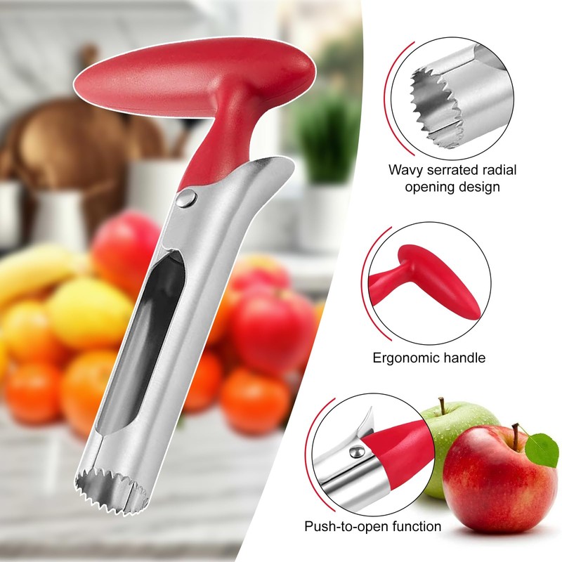Apple Corer, Apple Corer Remover with ABS Handle and Serrated
