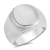Round Engravable Surface Class Ring New 925 Sterling Silver Flat