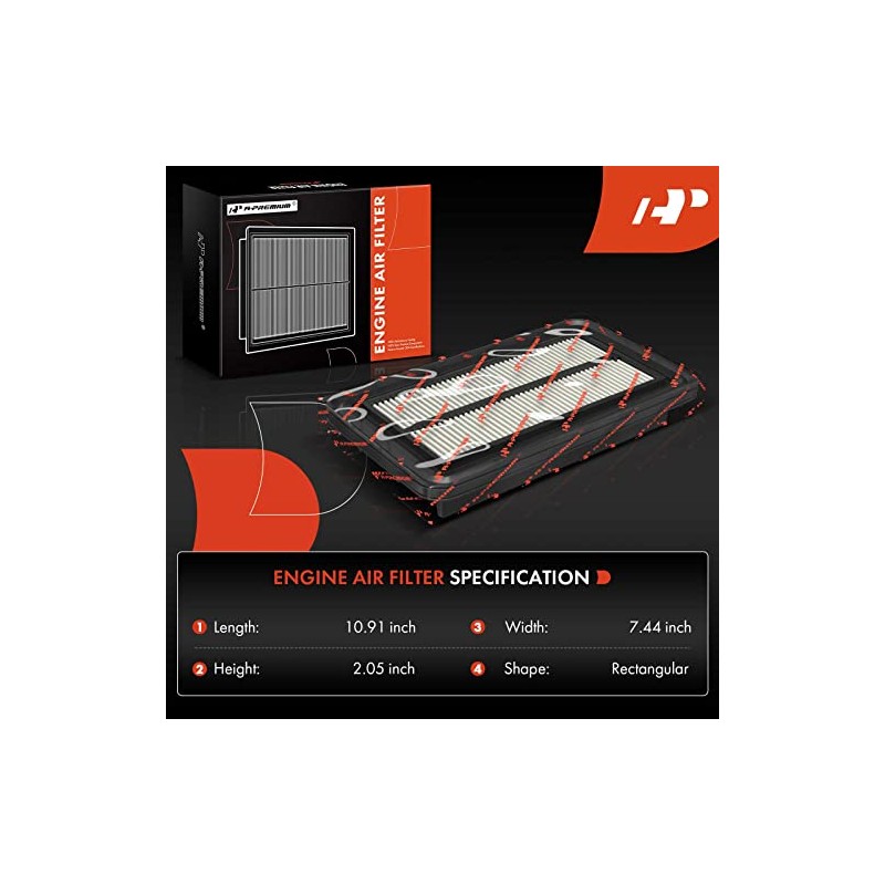 Filtro de aire de motor A-Premium compatible con Mazda 3
