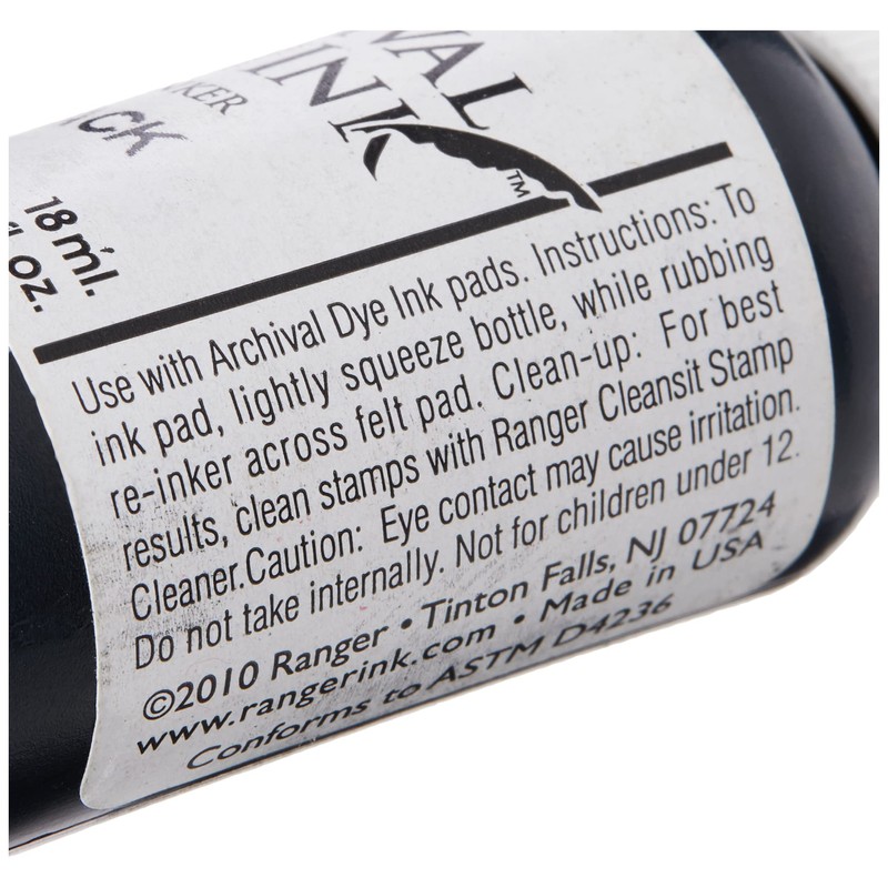 Ranger Archival Pad Reinker .5oz, Jet Black