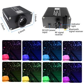 FIREWORK Starlight Headliner Kit, 16W Twinkle RGBW Sound Sensor Fibre Optic Lights Star Ceiling Light for Home & Car Ceiling Headliner Decoration with Music+APP+Remote Control 260pcs*0.03in*6.5ft/2m