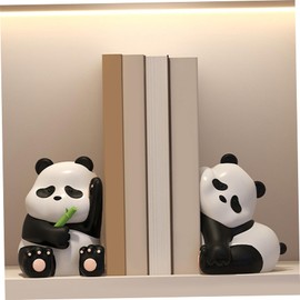 Cute Bookends, Resin Unique Panda Kids Bookends, Fun Modern Animal Statues for Living Room Entrance, Bookshelf, Bedroom, Office Table Decorations-