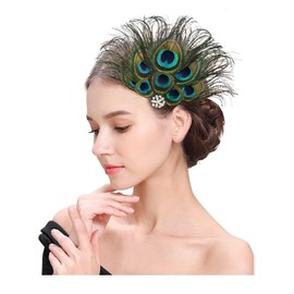 YZROHYI Headpiece Peacock Hair Accessories Women, Headband Peacock Girls, Peacock Feather Hair Accessories, Headband with Feathers, Peacock Hair Clip, Headband Peacock Jewellery, Costume Peacock Hair,