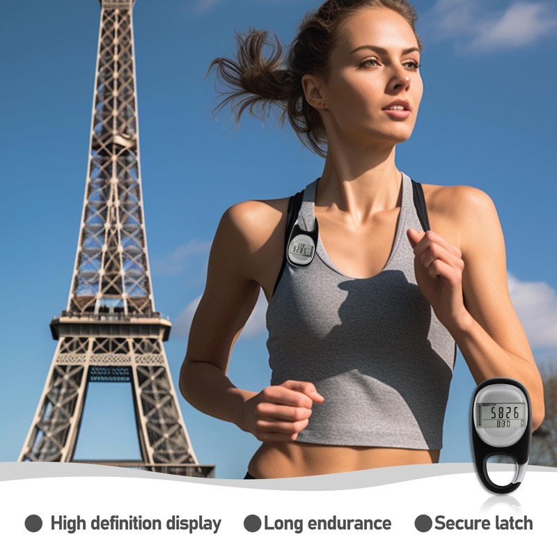 3D Step Counter Pedometer Step Counter Pedometer Hook Closure Step