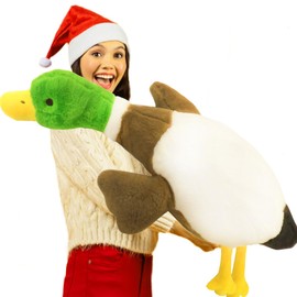 Moonlight Bob Huge Mallard Duck Plush Hugging Pillow, Soft Green Duck Stuffed Animals Plushie Toy, Cute Mallard Gifts for Birthday Kids Girlfriend (100cm/39in)