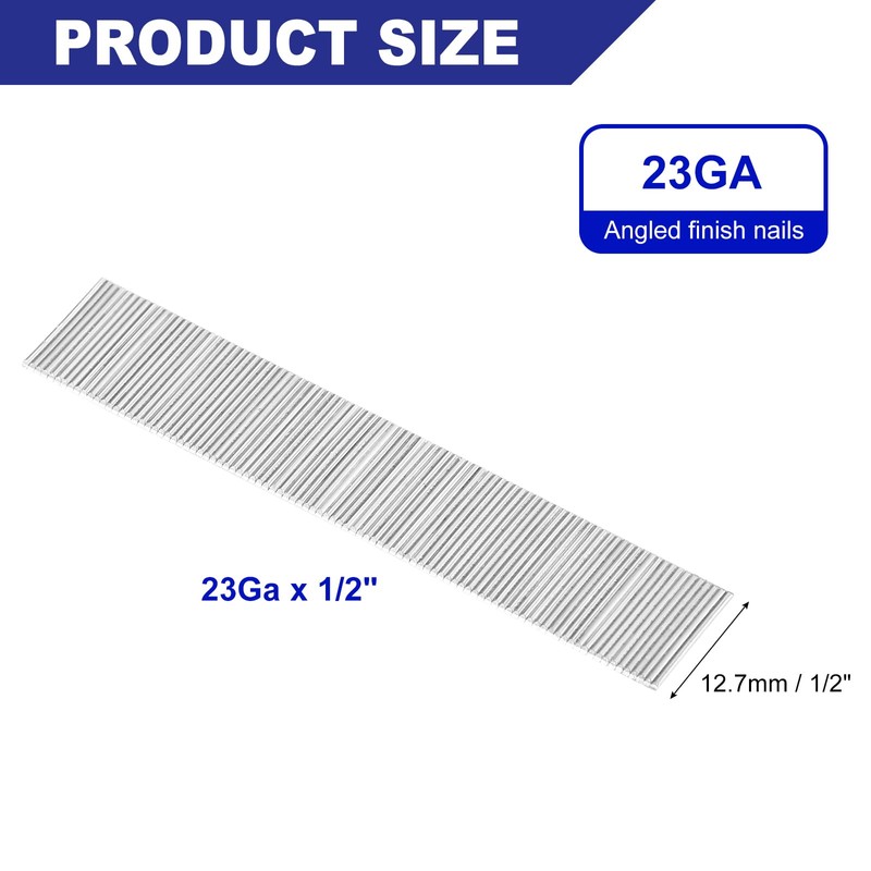 sourcing map 23 Gauge Headless Pins Nails, Stainless Steel 1/2"