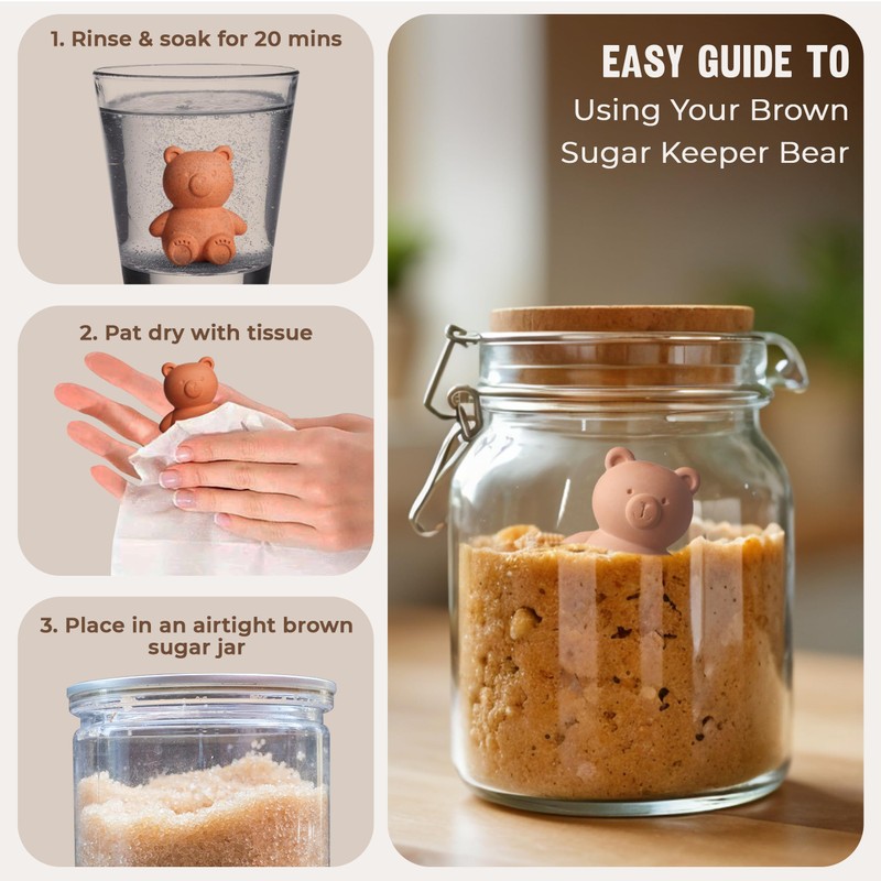 Sifri Art Brown Sugar Keeper 3D – Terracotta Clay Bear