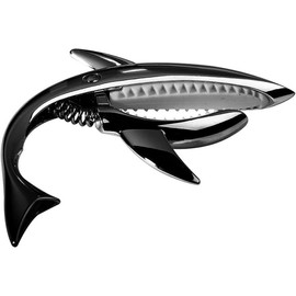 Zinc Alloy Guitar Capo Cute Shark Shape Capo with Carrying Case for Classical Electric Guitar and Ukulele, Ideal  for Music Enthusiast (Black) - Colour: Black
