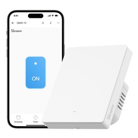 SONOFF Zigbee Smart Light Switch, Requires SONOFF Zigbee Hub, Smart Switch, No Neutral or with Neutral, APP Remote Control, Zigbee Switch ZBM5 80-Type, 1 Gang