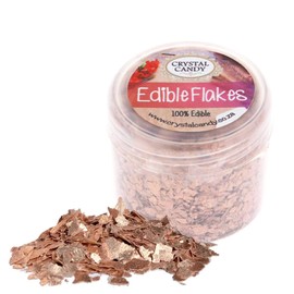 Crystal Candy Edible Flakes – 6g Edible Flakes for Cakes, Desserts, Food – Food-Grade Foil Flakes for Decorating Cakes, Cookies, Candies – Sequin Effect – Intense Color and Shine – Rose Gold