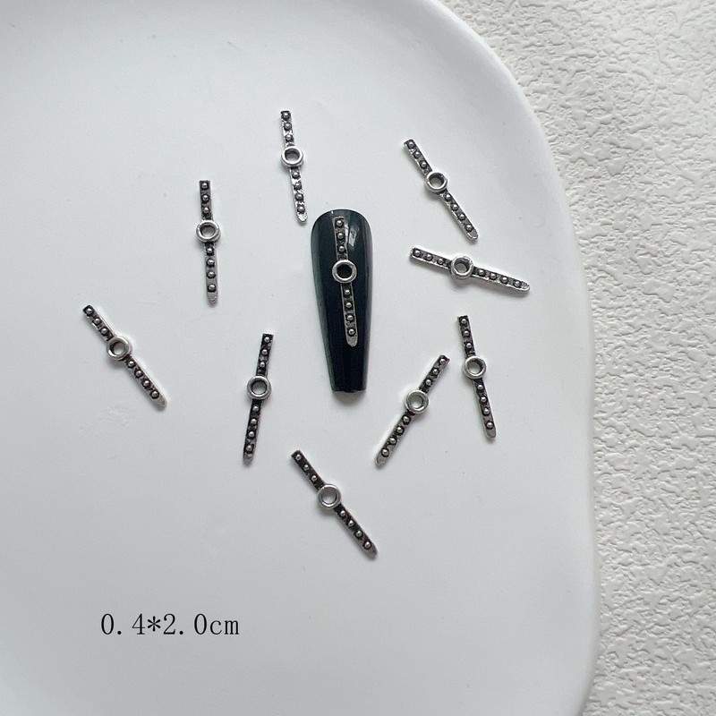 NAIL ANGELネイルアクセサリーランダム混合50粒入りパンク風誇張ダークブラックシリーズネイル合金アクセサリー JA022