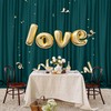 MEETSKY Hunter Green Backdrop Curtains for Parties Wedding Curtains Rod