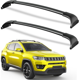 Wonderdriver Roof Rack Cross Bars 220lbs Compatible with Jeep Compass 2018-2025,Heavy Duty All-Metal Aluminum Roof Rails Crossbars Cargo Canoe Black Rooftop Cargo Carrier Luggage.