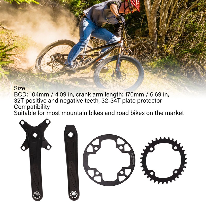 Bike Crankset Mountain Bike Crank Arm Set with 34T Positive