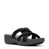Clarks Women's Breeze Rae Cam Slide Sandal, Black/Grey Textile, 9