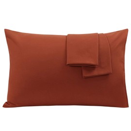 PiccoCasa 2 Packs Luxury 1800 Bedding Brushed Microfiber Pillow Cases Soft Pillowcases Covers for Pillow Standard(51 x 66cm) Rust Red Color