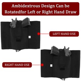 Accmor Ankle Holster for Concealed Carry, 2 Pack Elastic Leg Conceal Carry Gun Holsters with Magazine Pocket/Pouch for Men and Women, Right & Left Hand Draw