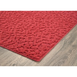 Garland Rug Ivy 3 ft. x 8 ft. Area Rug Chili Red Floral Solid Color Area Rug - Durable, Stylish, and Soft Rug for Living Rooms, Hallways, Bedrooms, and High-Traffic Areas