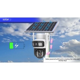 Sansco 2K Solar Wireless Security Camera 4MP WiFi PTZ Dual Lens 2Way Audio Surveillance