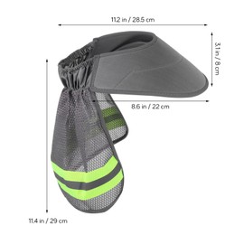 ULTECHNOVO Hard Hat Sun Shade, High Visibility Sun Visor Neck Shade with Reflective Strip, Hard Hat Accessories, Full Brim, Man& Woman