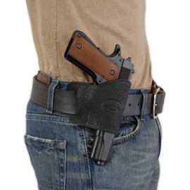 New Barsony Black Leather Yaqui Style OWB Holster for Springfield Echelon 4.5" Right
