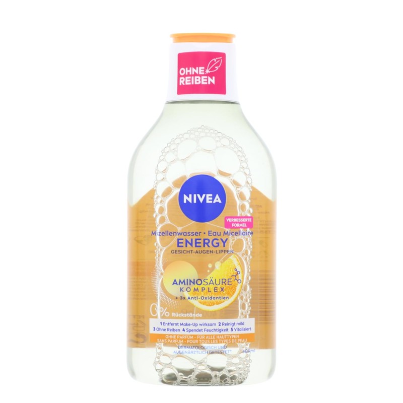 2 x NIVEA Mizellenwasser Energy Gesicht Augen Lippen Alle Hauttypen
