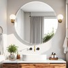 JENBELY 28 Inch Round Frameless Bathroom Mirror, Beveled Bathroom Mirror,