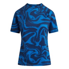 Kanu Surf Women's Standard Marina UPF 50+ Short Sleeved Active Rashguard & Workout Top, Veronica Navy, Large
