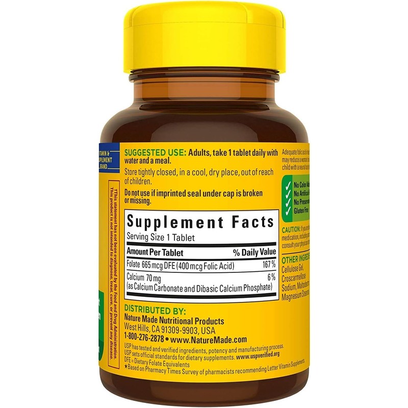 Panihari Nature Made Folic Acid 400mcg, 250 Tablets