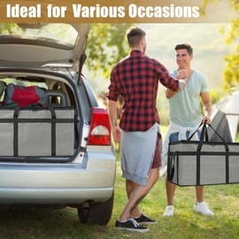 PEASUG Insulated Bags for Food Delivery, XXXL Pizza Delivery Bags, Large Capacity Cooler Bag Keep Food Warm for Grocery Shopping and Catering, Foldable, Heavy-Duty (Black)