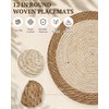 4Pcs 12'' Round Woven Placemats Handmade Slip Heat Resistant Wicker