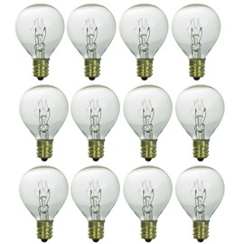 Sunlite 10G11/CL/12PK 10W Incandescent G11 Globe Light Bulb Candelabra (E12) Base (12 Pack), Crystal Clear