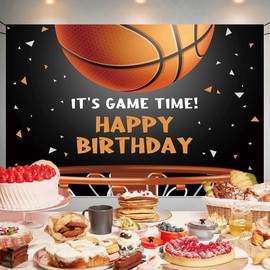 Basketball Happy Birthday Backdrop Decorations Basketball Happy Birthday Banner Photo Background for Home Indoor Outdoor Party Decorations Supplies 70.8 x 47.2 Inch
