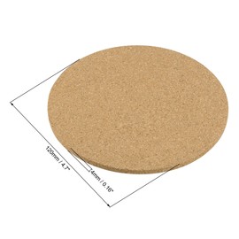 sourcing map Cork Coasters Wooden Trivet Drinks Mats, Round 4.7 Inch Diameter, 0.16 Inch Thick for Home Bar Kitchen Restaurant Lab, Yellow, Pack of 12