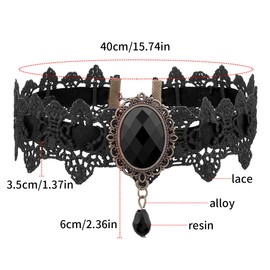 Luckious Brand Gothic Lace Choker Necklace for Women - Elegant Rhinestone Collar with Steampunk and Punk Accessories