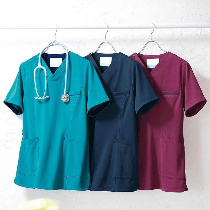Anfamier Nurse Scrub, Anti-See-through, Virus Guard, 2-Way Stretch, Easy to