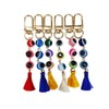 RIVEENY 6pcs Blue Evil Eye Keychain Charms Pendants Crafting Glass