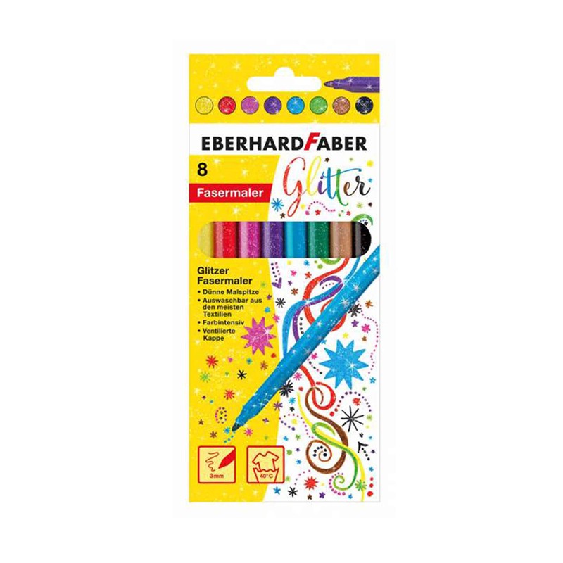Eberhard Faber 551008 - Fibre-Tip Pens in Cardboard Case, 5