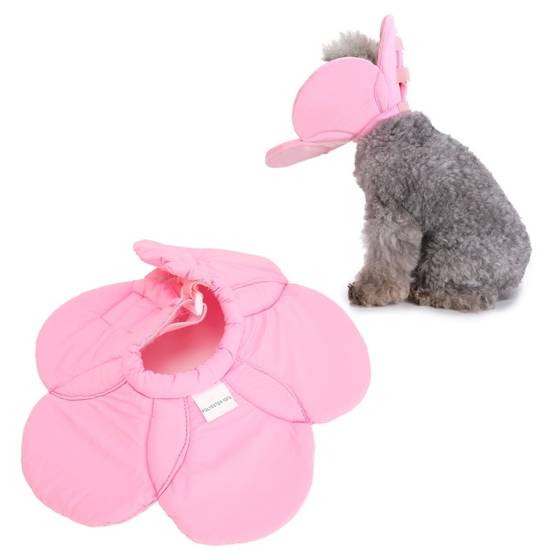 Pet Recovery Collar Adjustable Lightweight Prevent Licking Sunflower Shape Cute