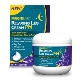 MagniLife Relaxing Leg Cream PM, Deep Penetrating Topical for Pain, Naturally Soothe Cramping, Discomfort, and Tossing with Lavender and Magnesium - 4oz
