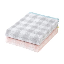 kosugizen Mini Bath Towel, Clair Checker, 19.7 x 39.4 inches (50 x 100 cm), Set of 2 Colors
