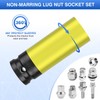 ZOYAKKI 1/2" Drive Wheel Protector Impact Socket,4 PCS Metric Size