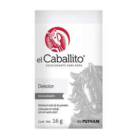 el Caballito Decolorante en Polvo para ropa ¡Destiñe o decolora el color de tus prendas! Sobre con 16g